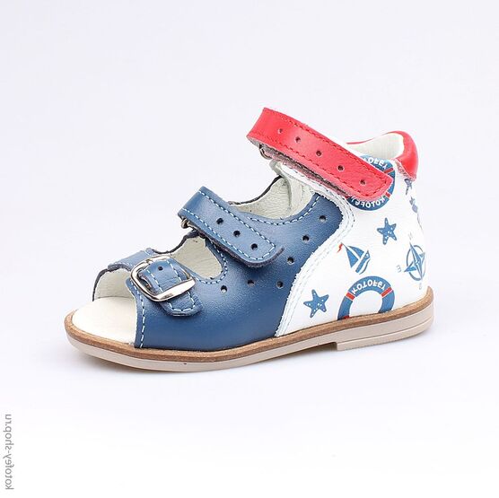 022082-21 Туфли летние для мальчики син-бел