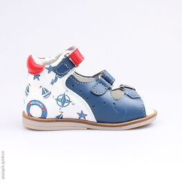 022082-21 Туфли летние для мальчики син-бел фото №2