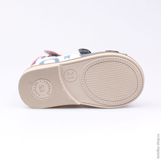 022082-21 Туфли летние для мальчики син-бел фото №3