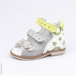 022082-22 Туфли летние для мальчики сер-бел