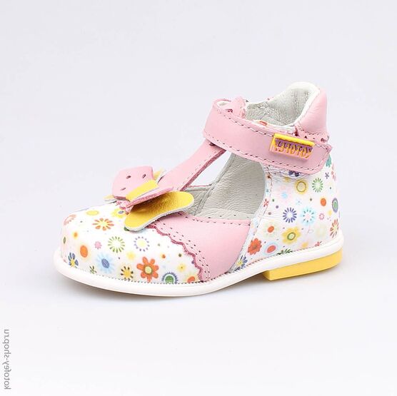 032080-21 Туфли для девочки роз-бел-жел