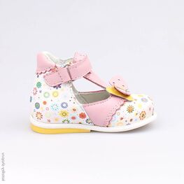 032080-21 Туфли для девочки роз-бел-жел фото №2