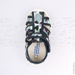 121036-14 Сандалии текстильные для мальчики светло-синий фото №4