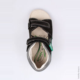 122070-26 Сандалии летние для мальчики сер-зел фото №4