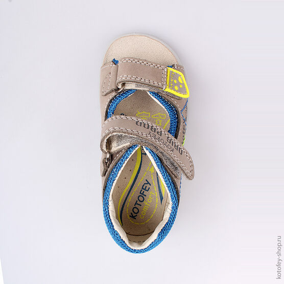 122071-25 Сандалии для мальчики сер-син фото №4