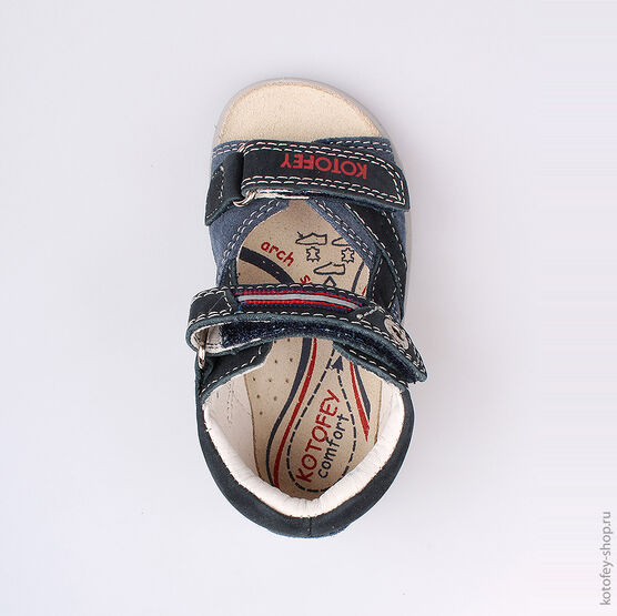 122078-24 Сандалии для мальчики син-кра фото №4