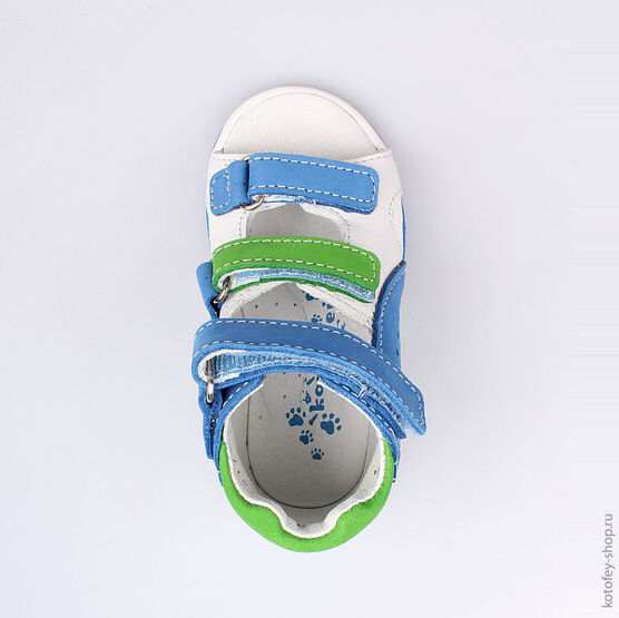 122095-21 Сандалии для мальчики бел-син фото №4
