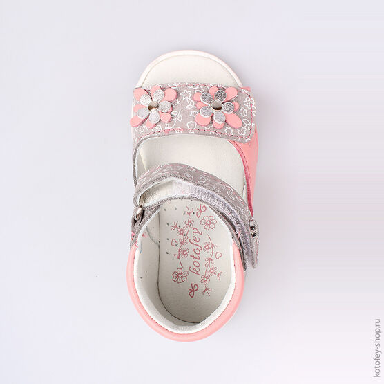 122097-21 Босоножки для девочки сер-роз фото №4