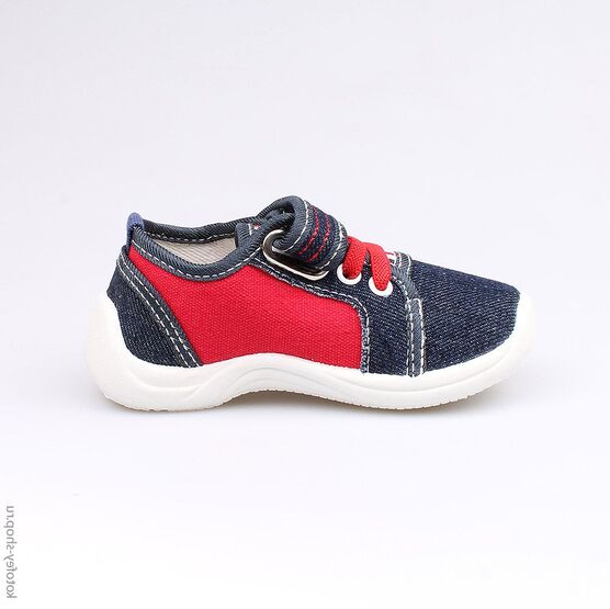 131102-11 Текстильная обувь для мальчики син-кра фото №2
