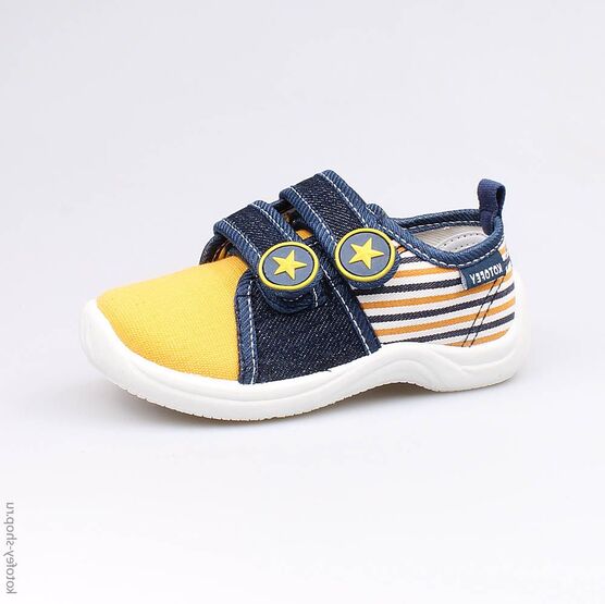 131103-11 Текстильная обувь для мальчики син-жел