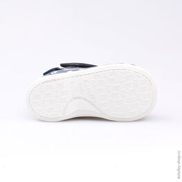 131108-11 Текстильная обувь для девочки син-бел фото №3