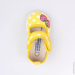 131108-12 Текстильная обувь для девочки желтый фото №4