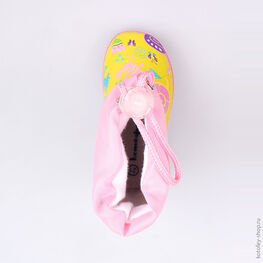 166068-11 Резиновые сапоги для девочки жел-роз фото №4