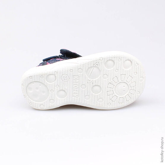 221009-15 Босоножки текстильные для девочки син-роз фото №3