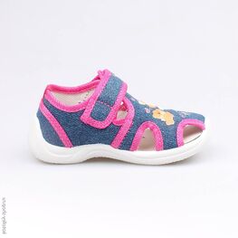 221017-11 Босоножки текстильные для девочки син-фук фото №2