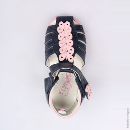 222071-25 Босоножки для девочки син-роз фото №4