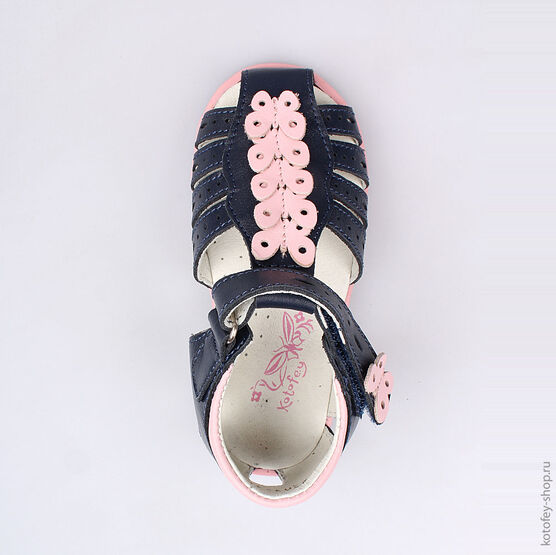 222071-25 Босоножки для девочки син-роз фото №4