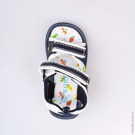 225030-11 Пляжная обувь для мальчики син-бел фото №4