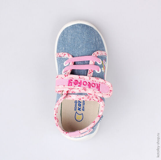 231100-12 Текстильная обувь для девочки голубой фото №4