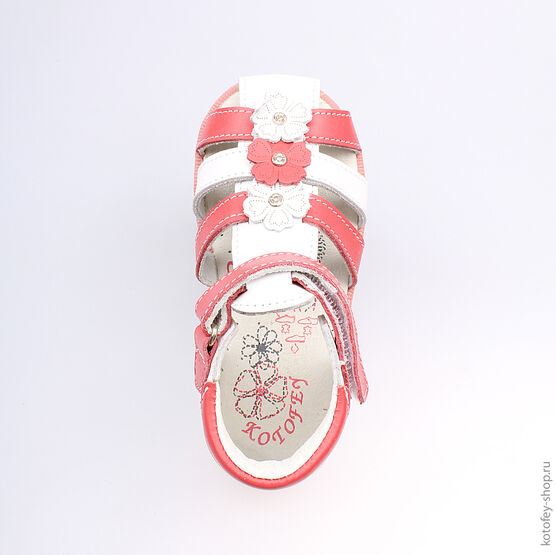 322032-22 Босоножки для девочки бел-крл фото №4