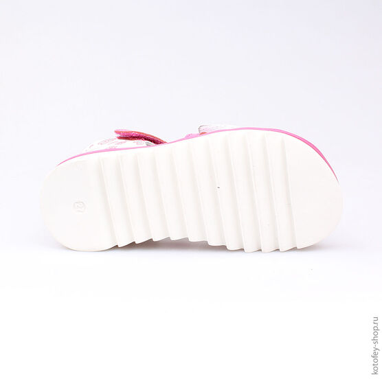 322037-21 Босоножки для девочки фук-бел фото №3