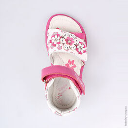 322037-21 Босоножки для девочки фук-бел фото №4