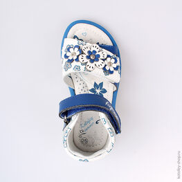 322037-22 Босоножки для девочки син-бел фото №4