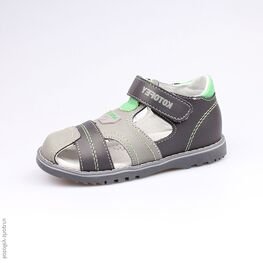322041-22 Сандалии для мальчики сер-зел