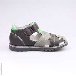 322041-22 Сандалии для мальчики сер-зел фото №2