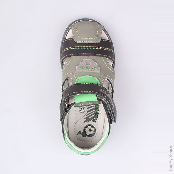 322041-22 Сандалии для мальчики сер-зел фото №4