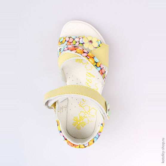 322042-22 Босоножки для девочки жел-цве фото №4