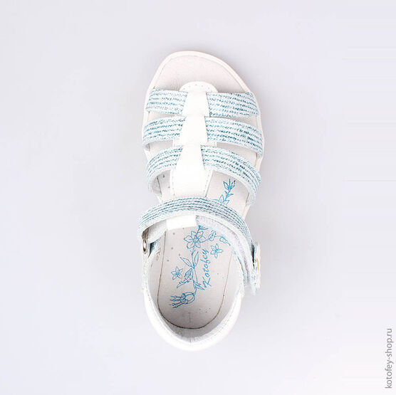 322046-21 Босоножки для девочки син-бел фото №4
