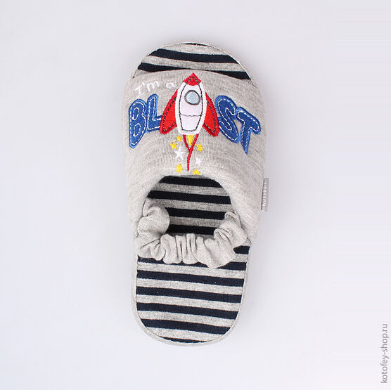 331024-11 Тапочки серые для мальчики серый фото №4