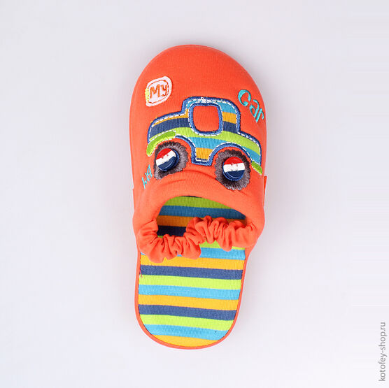 331027-11 Тапочки оранжевые для мальчики оранжевый фото №4