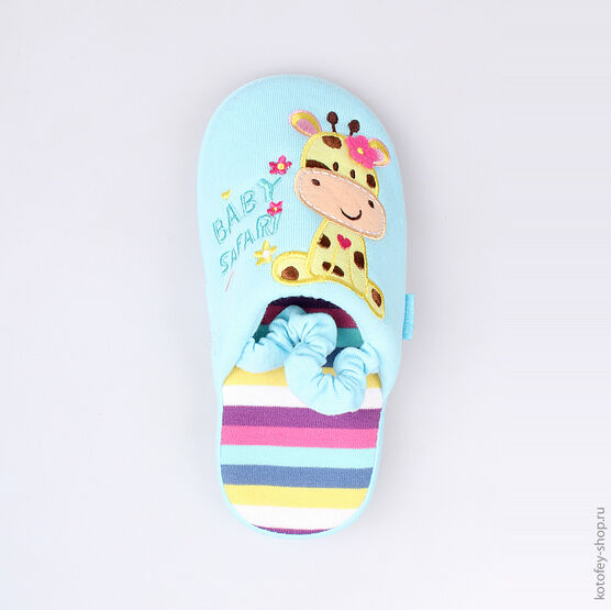 331031-11 Тапочки голубые для девочки голубой фото №4