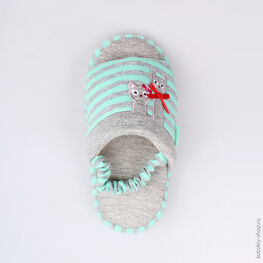 331032-11 Тапочки голубые для девочки голубой фото №4