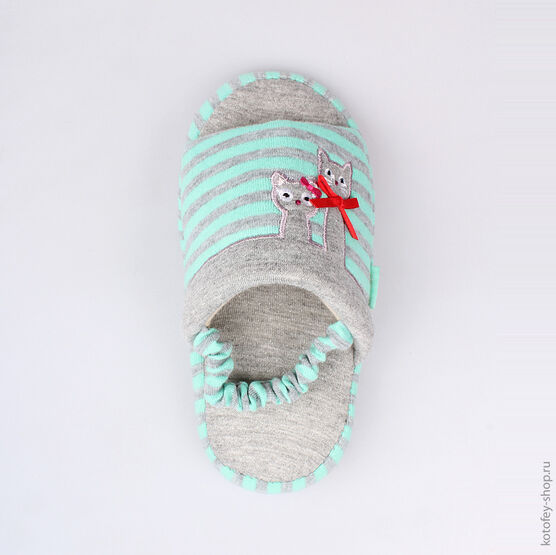 331032-11 Тапочки голубые для девочки голубой фото №4