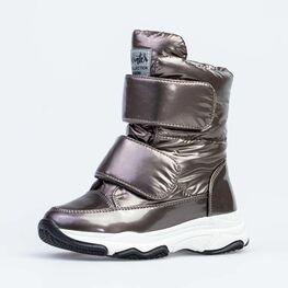 454061-42 Зимние сапожки-дутики для девочки для девочки бронзовый