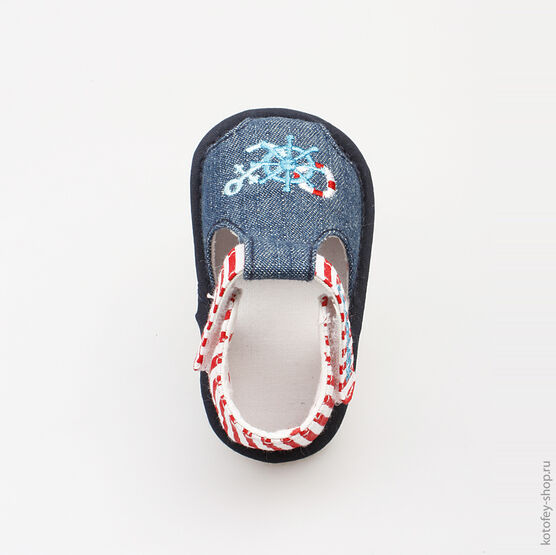 001037-11 Пинетки для мальчики син-кра фото №4