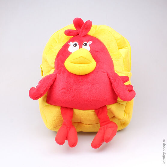 02003066-00 Плюшевый рюкзак Птичка Красный для универсальные гол-жел фото №2