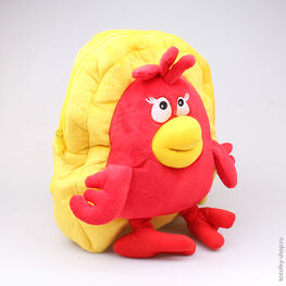 02003066-00 Плюшевый рюкзак Птичка Красный для универсальные гол-жел