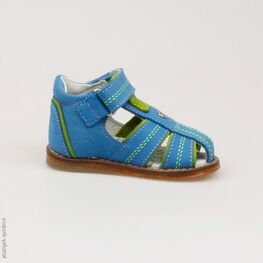 022004-25 Туфли летние для мальчики син-сал фото №2