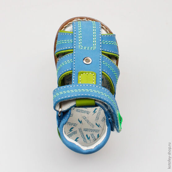 022004-25 Туфли летние для мальчики син-сал фото №4