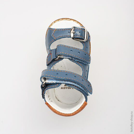 022018-27 Туфли летние для мальчики голубой фото №4