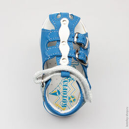 022025-25 Сандалии для мальчики син-бел фото №4