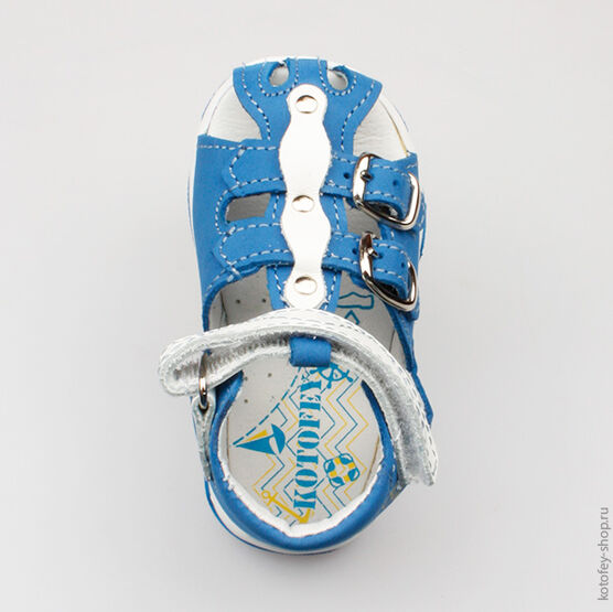 022025-25 Сандалии для мальчики син-бел фото №4