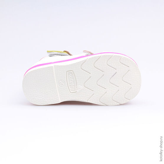 022043-21 Босоножки для девочки бел-цве фото №3