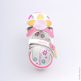 022043-21 Босоножки для девочки бел-цве фото №4