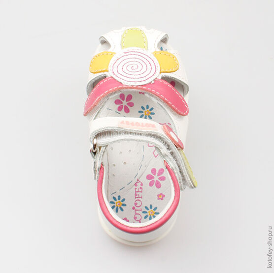 022043-21 Босоножки для девочки бел-цве фото №5