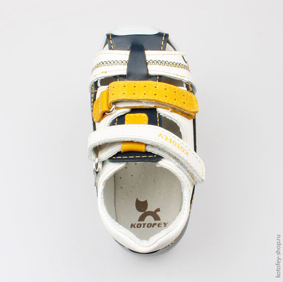 022044-21 Сандалии для мальчики бел-син фото №4